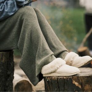 Olukai Plush Cream Slippers